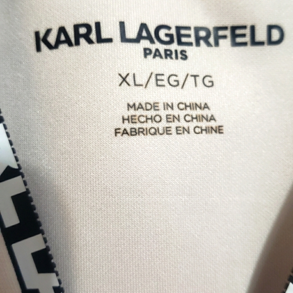 KARL LAGERFELD EUC pullover hoodie whte/blck sz XL